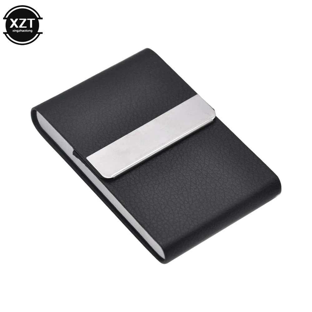 Multifunction Stainless Steel Cigarette Case PU Cigar Storage Box Tobacco Holder 1 PC Card Cases Smoking AccessoriesC250319