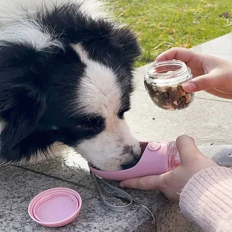 Portable Dog and Cat Water Bottle with Storage Container for Food and Water Used for Feeding Small Dogs and Pets Y250319