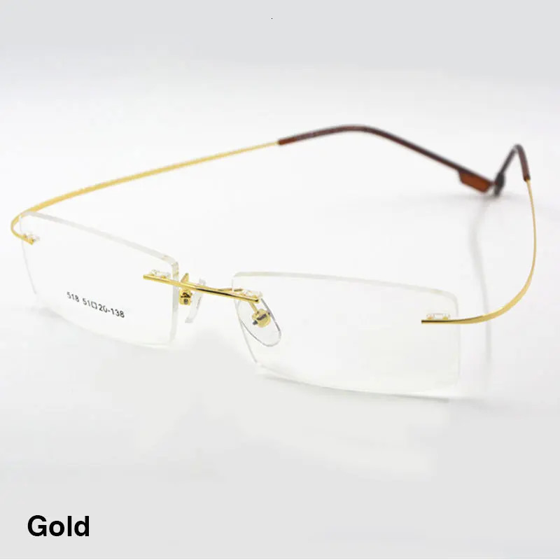 Reven Jate Flexible Alloy Rimless Eyeglasses Frame for Optical Prescription Glasses Eyewear for Women and Men 250228