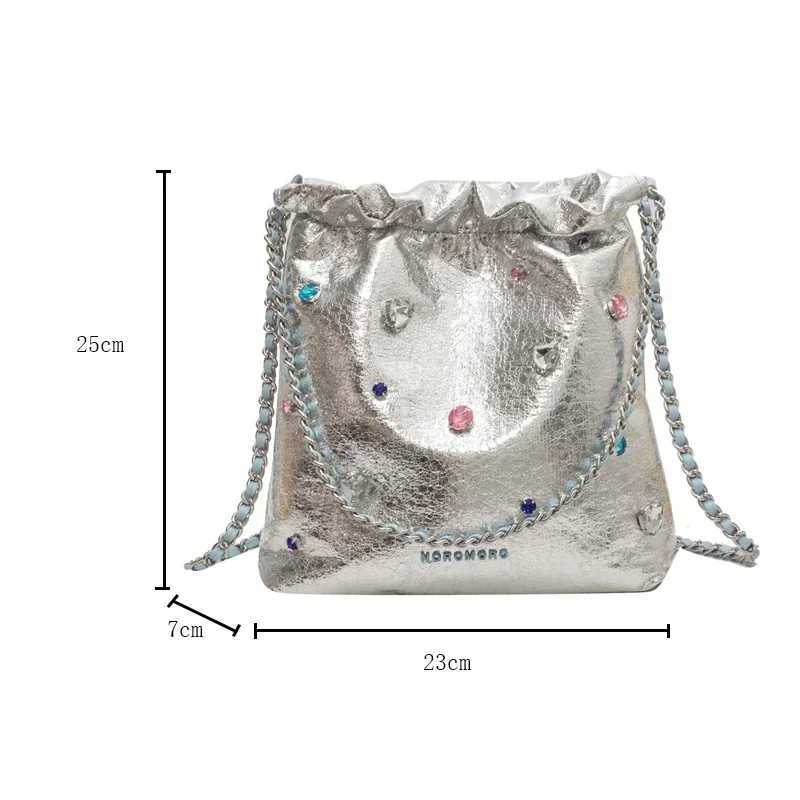 Y2K Korean Vintage Goth Black Hobo Aesthetic Star Girl Purse Handbag Shoulder Crossbody Messenger Cross Body Bags Women Y250319