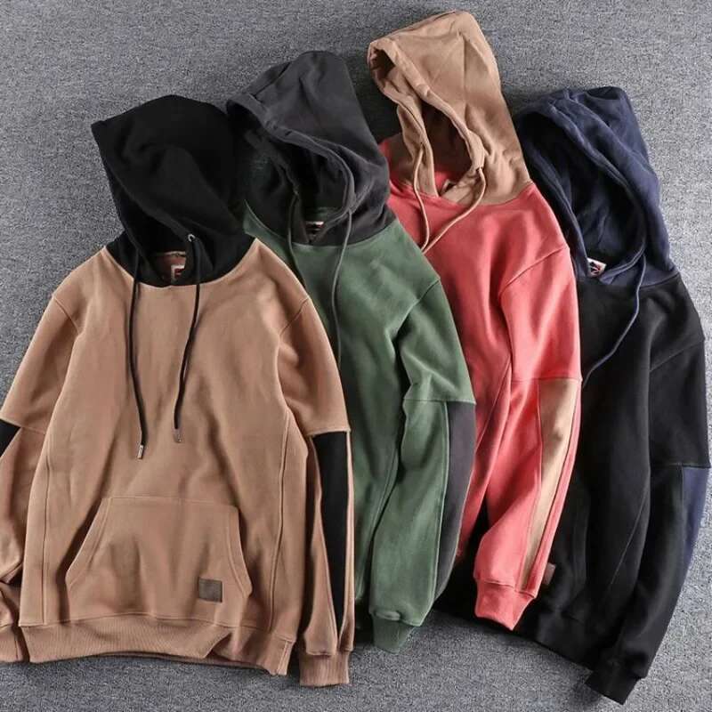 New In Men's Hooded Sweatshirt Haruku Fashion Autumn Overfit Aesthetic Cotton Male Hoodie One Piece Designer 90S Vintage Funny