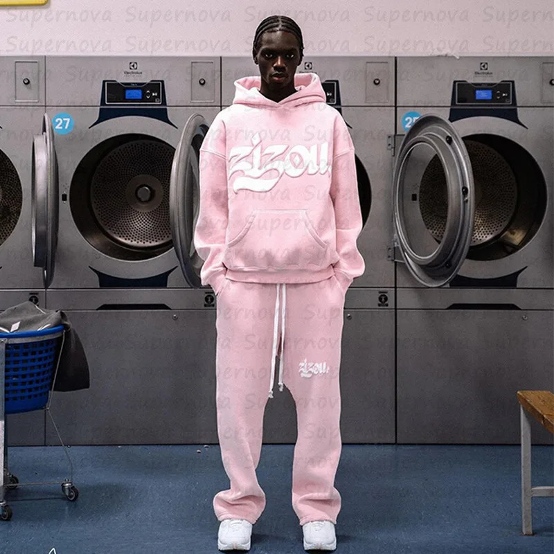 2024 Hoodie Letter Printing Gothic Punk Street Mens Sportswear with Extended Sleeves Super Large Zipper Y2K 250320Z