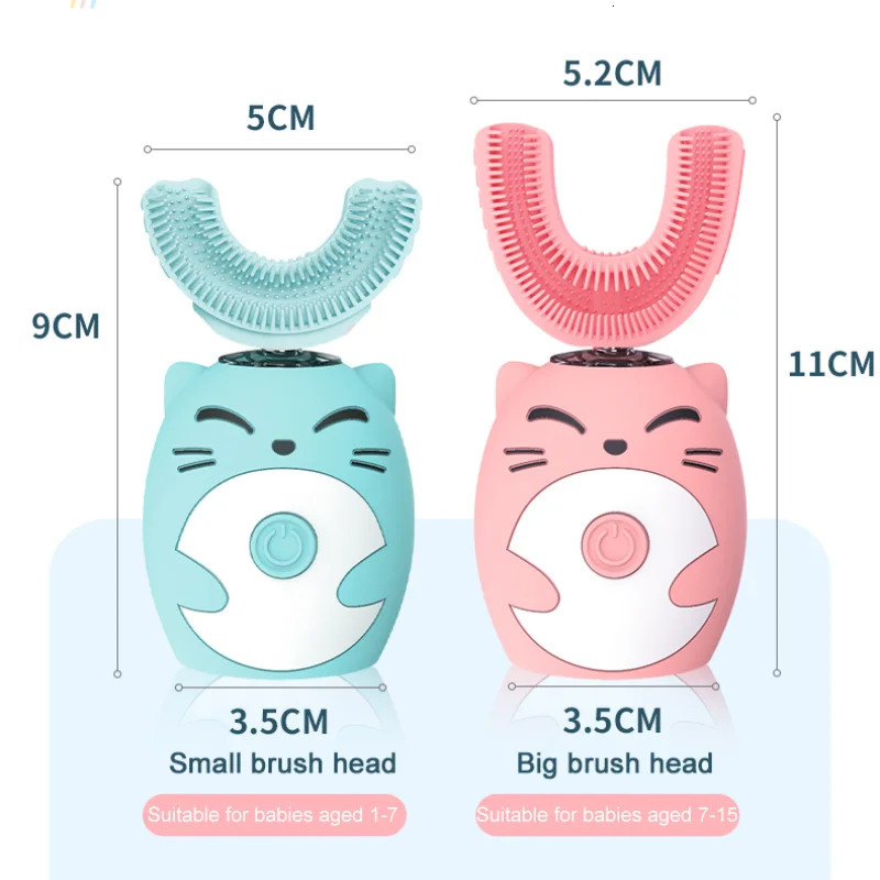 Electric Toothbrush U Shape Sonic Childrens 360 Degrees Child Tooth Brush IPX7 Waterproof One-key Start Toothbrushes Foy Kids 250320