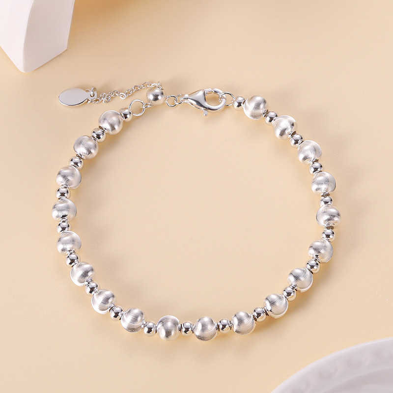 Sophisticated Gold Tone Beading Sterling Silver Bracelet for Modern Accessory Collection
