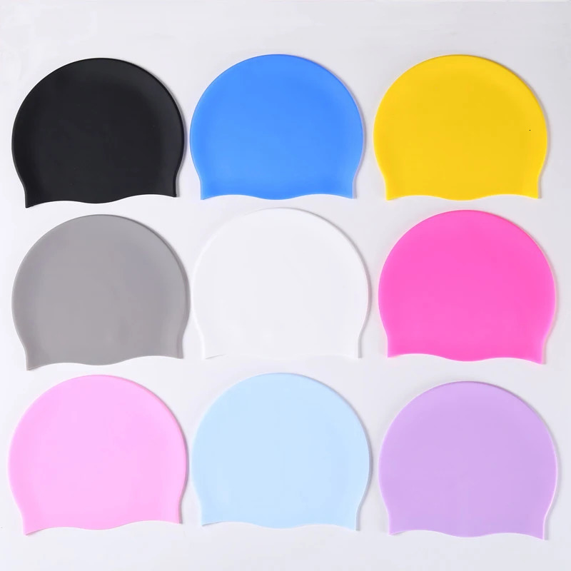 Silicone World Silicone Swimming Cap Men Women Long Hair Waterproof Color Sports High Elastic Adults Swim Pool Hat Diving Hat 250320
