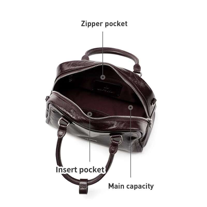 LA FESTIN Original Trend Boston Handbags Women Shoulder Leather Fashion Crossbody Brand Lady Bag