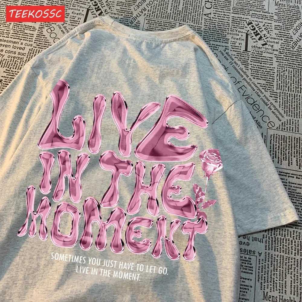 Fashionable womens T-shirt on-site letter printing T-shirt breathable O-neck summer street womens clothingT250320