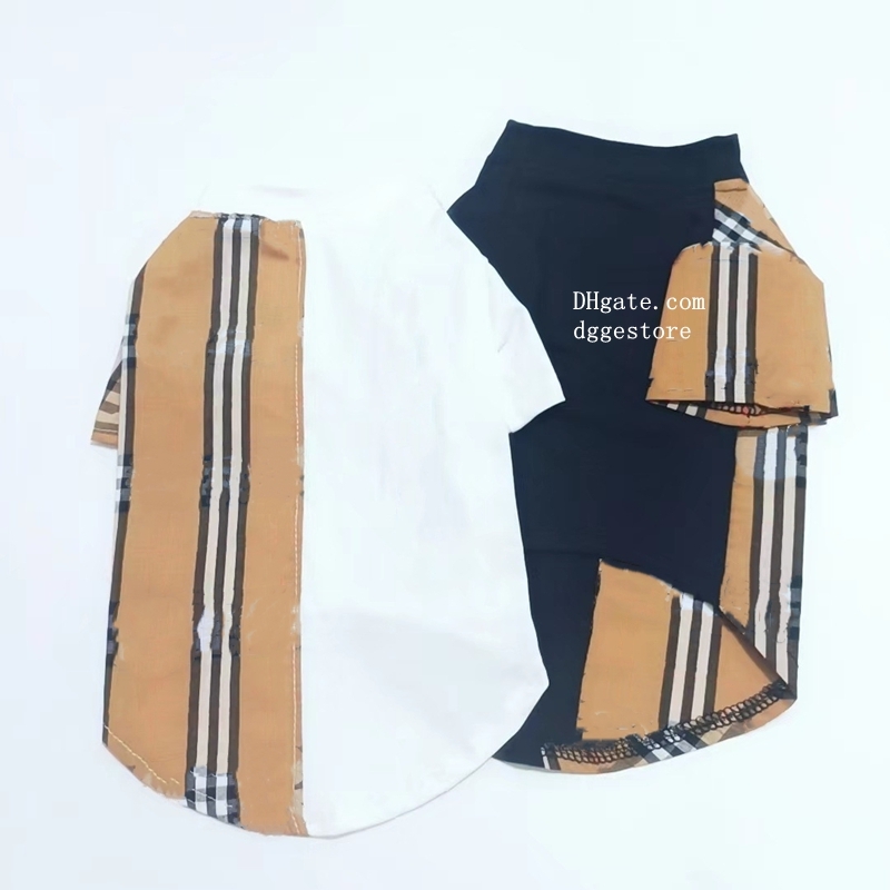 free shipping Designer Clothes Apparel ic Plaid Pattern Cotton Pet T-shirt for Small Medium Dogs, Breathable Soft Dog Costume Dogs Cats,Pet Pullover J