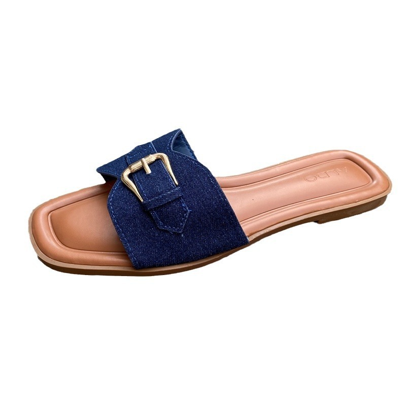 Designer Slippers Women's Sandal Casual Sandals Outdoor 2025 Summer New Fairy Style Matching Skirt Flat Beach Straight Drag