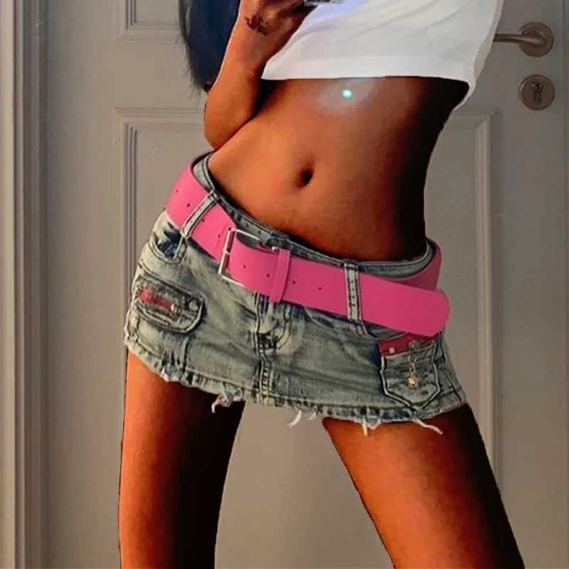Fe High Waist American Fashion Baggy Skirts Girls Gothic Vintage Punk Mini Dress Women Streetwear Blue A Line Shorts SkirtsXJ250320