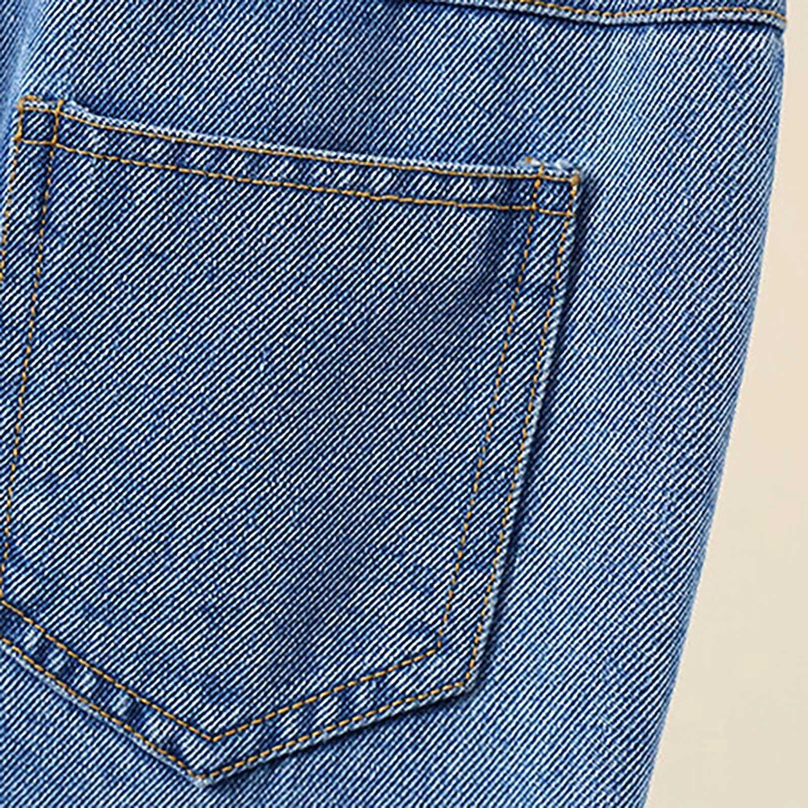 2024 Spring Autumn Girls Love Rough Edges Jean Korean Wide Leg Pants Teenagers Loose Elastic Waist Cowboy Pants For KidsT250326