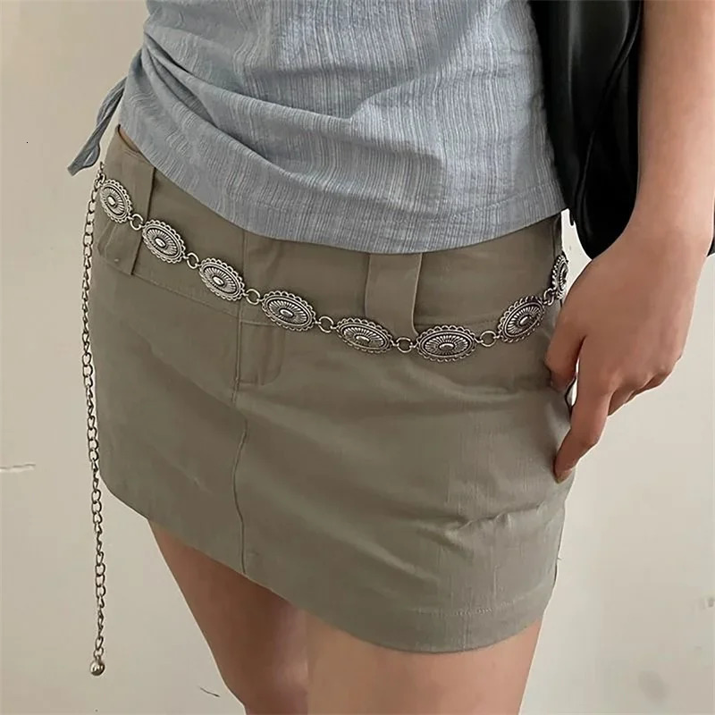 Retro Versatile Ethnic Style Metal Bohemian Waist Chain Belt For Women Fashion Sweater Chain Waist Seal Body Decor Accessories 250320
