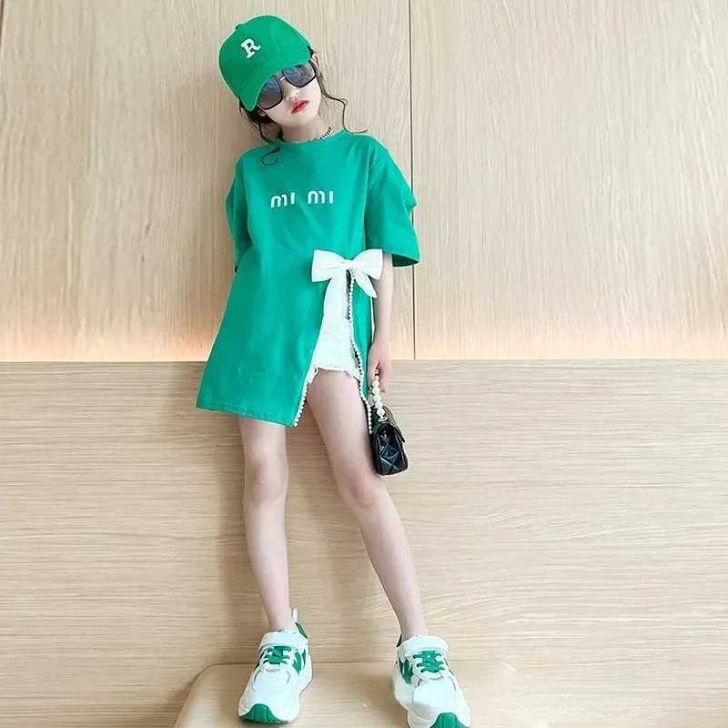 Summer girls T-shirts fashionable short sleeved girls clothing teenagers tops childrens clothing childrens clothing preschool girls clothing 2 3 4 5 6