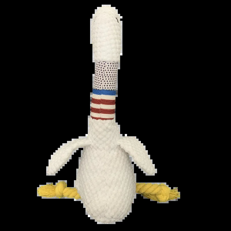Pet Dog Plush Sound Toy White Goose Feather Velvet Bite Resistant Long necked Duck Supplies Interactive 250320