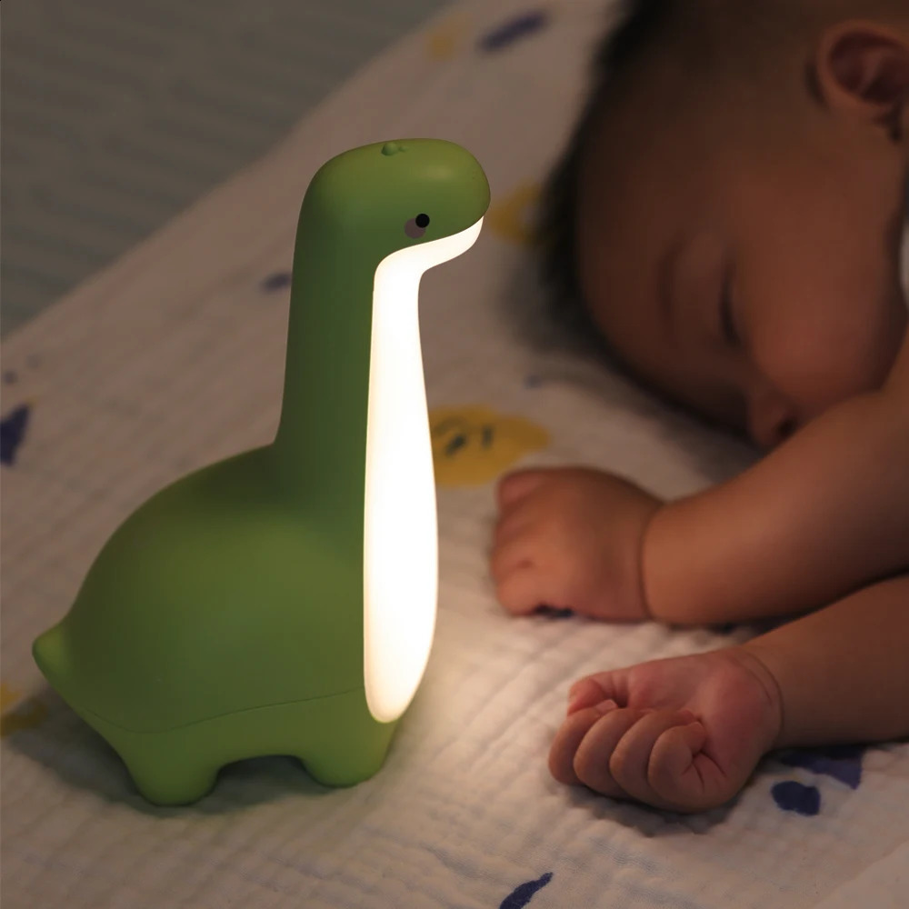 Dinosaur Night Light Cute Childrens Night Light Eye Protection Bedside Timing Lamp USB Charging Room Decoration Childrens Gift 250319