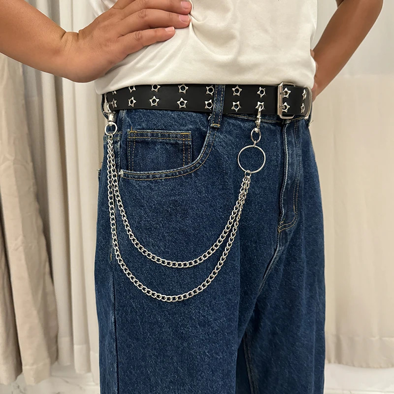 Punk Street keychain trousers pants chain Multi Layer Men chain Wallet Belt Chains Hipster Keyring Hip Hop Belts For Women 250320
