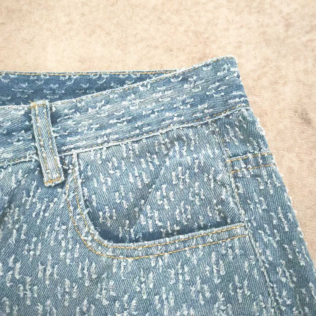 2024 Mens Jeans Fashion Hombre Jacquard Pattern Denim Pants Mens Straight Pair Loose Bottom Mens JeansT250319
