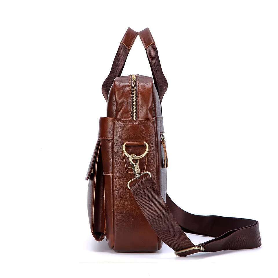 Men Genuine Handbags Casual Leather Laptop Male Business Travel Messenger Bags Men's Crossbody Shoulder Bag