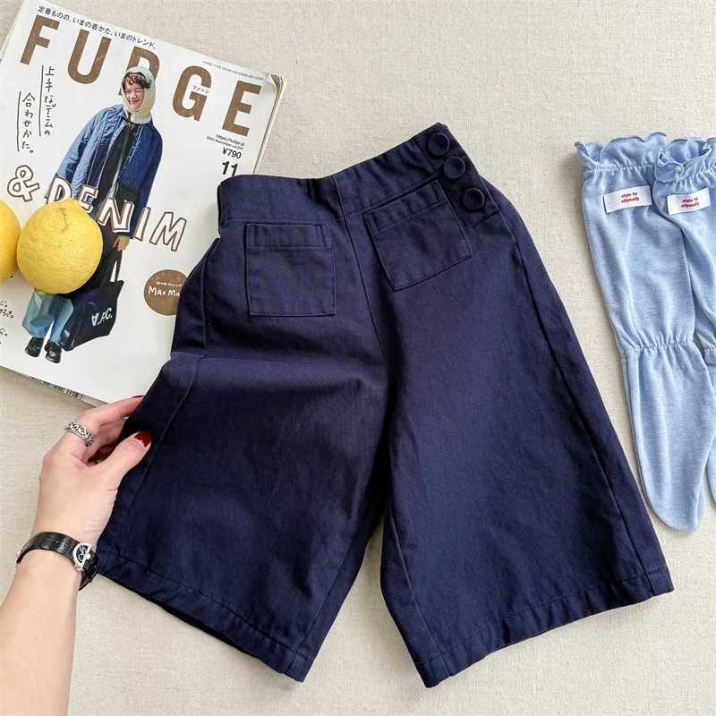 2025 Girls Spring Wide Leg Pants Childrens Clothing New Baby Kids Nine Leg Pants Japanese and Korean TrousersT2502320