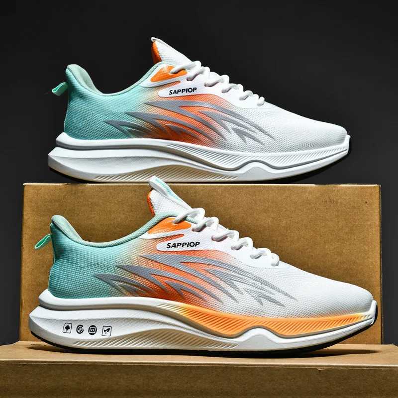 Sports shoes for men summer new mesh impact absorption tra lightweight and breathable casual shoes student running shoes Y250320