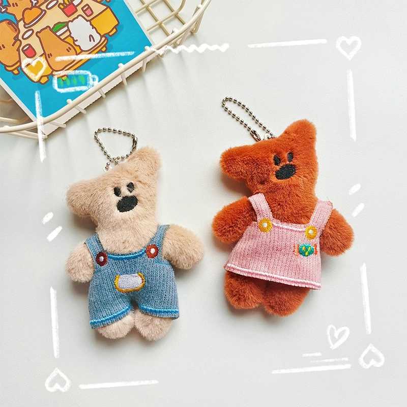 Cartoon Bear Plush Toy Cute Bear Filled Doll Keychain Pendant Plush Doll Couple Bag Charm Childrens GiftXJ250319