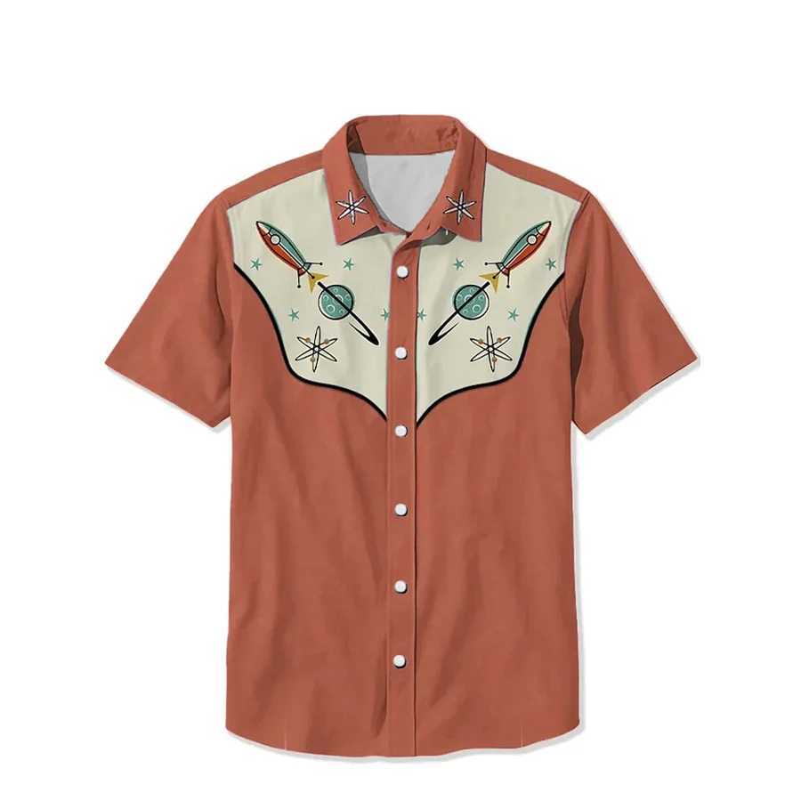 Mens summer casual fashion short sleeved mens loose breathable Hawaiian shirt mens casual mens top M250320