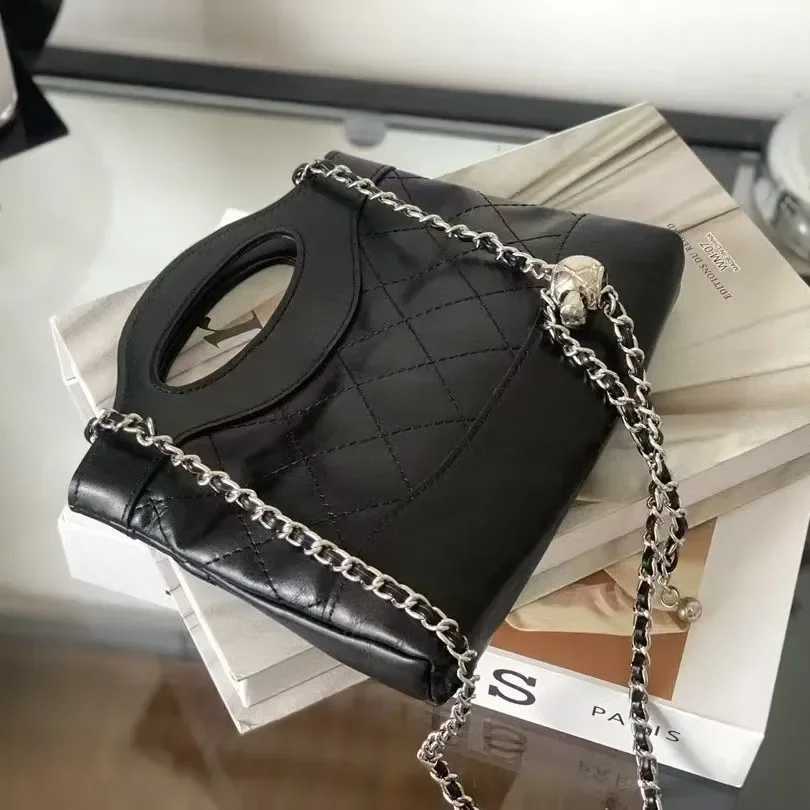 New high-end Feeltweek Styleargyll chain ten font small bag leather womens fashionable Versatile mobile handbag Y250319