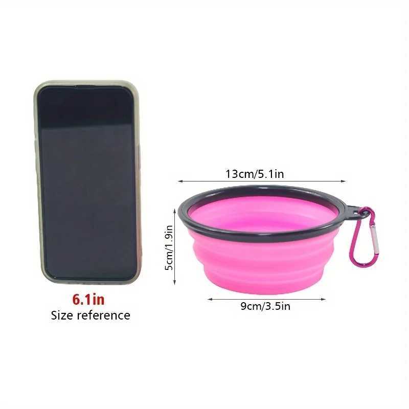 Dog Folding Bowl Portable Dog Travel Bowl Dog Food Water Bowl for Outdoor Walking Silicone Dog Food Water Bowl with Bowl Lip Y250319