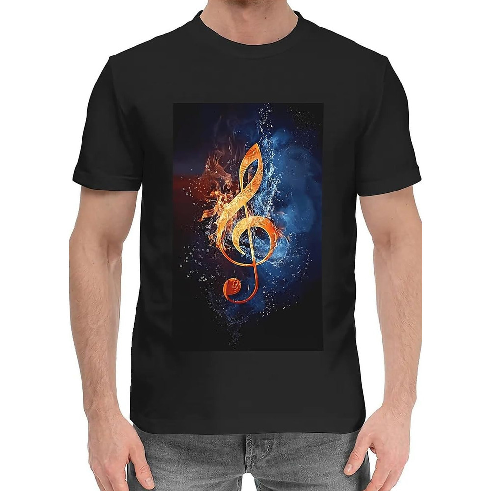 T shirt for Mens Mens Novelty T-Shirts Music Clef Graphic 2D Print Summer Short Sleeve Shirts Tshirt Graphic Tee Casual Tops Clothes Short sleeve