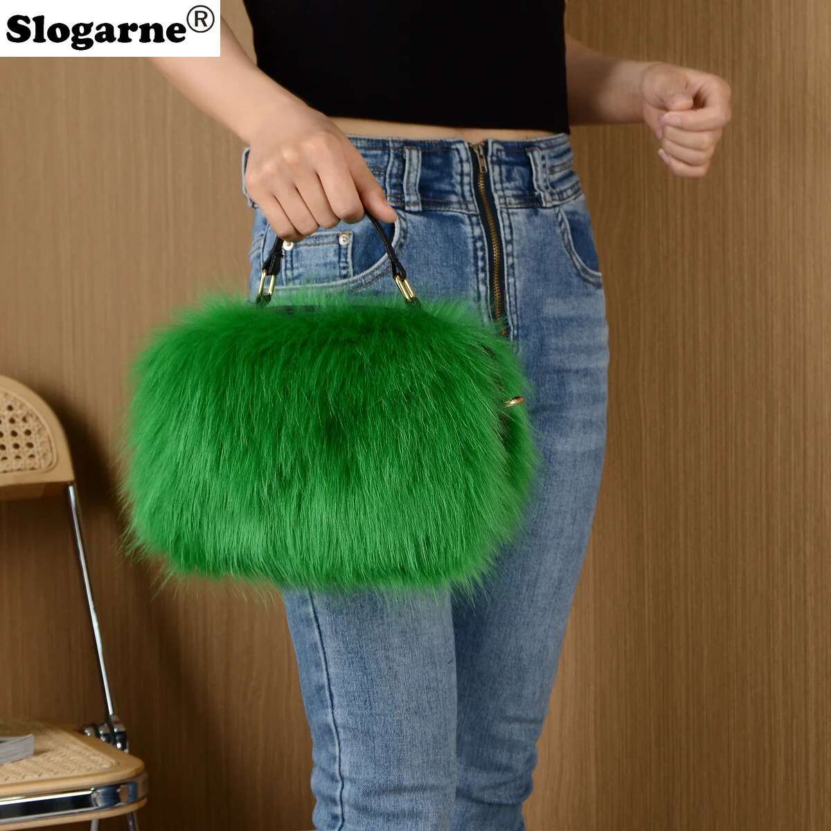 New High Quality Fox Handbag Women Faux Fur Shoulder Bags Design Ladies Tote Messenger Girls Fluffy Crossbody Bag