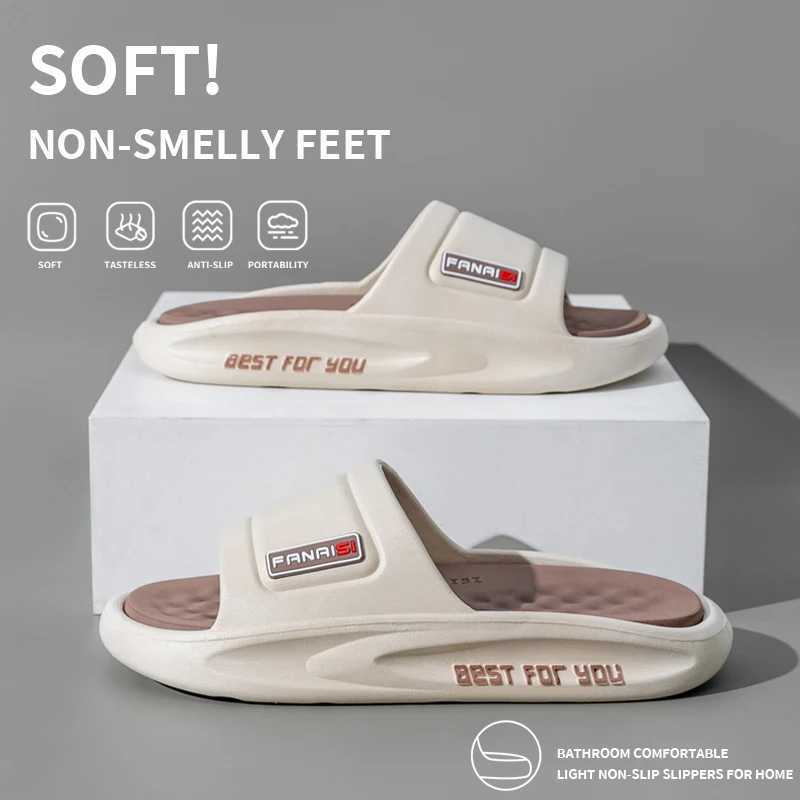 Summer sports outdoor mens slippers platform open toe thick soled slippers simple design casual beach shoes couple sandals Y250320