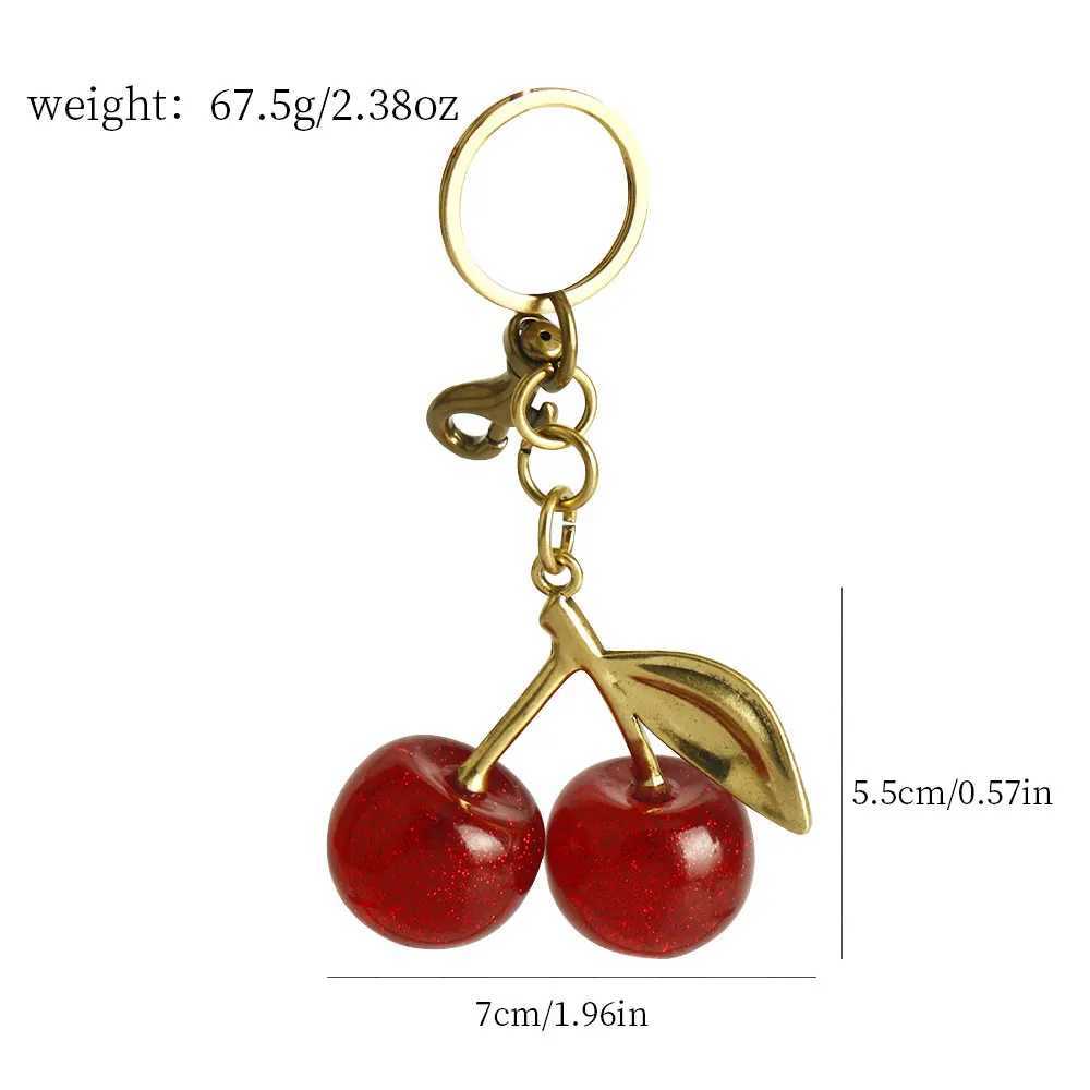 Fashionable and delicious red cherry keychain summer fruit cherry pendant keychain womens jewelry bag accessories giftsXJ250319