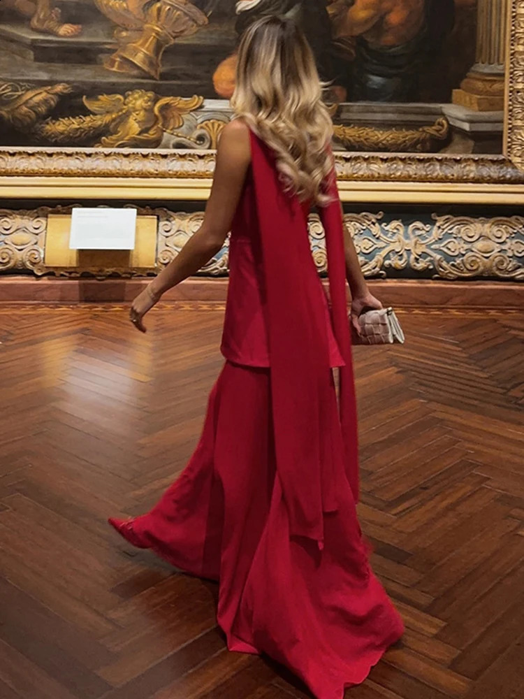 TARUXY Strapless Slit Long Dress With Ribbon Female Sleeveless Mesh Elegant Beach Vacation Dress Spring Women Dress 250319