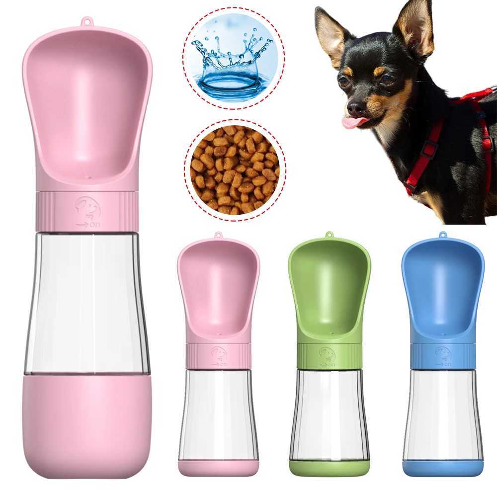 2-in-1 portable dog water bottle suitable for small dogs cats outdoor walking drinking bowls pet feeders puppies and Chihuahua supplies Y250319