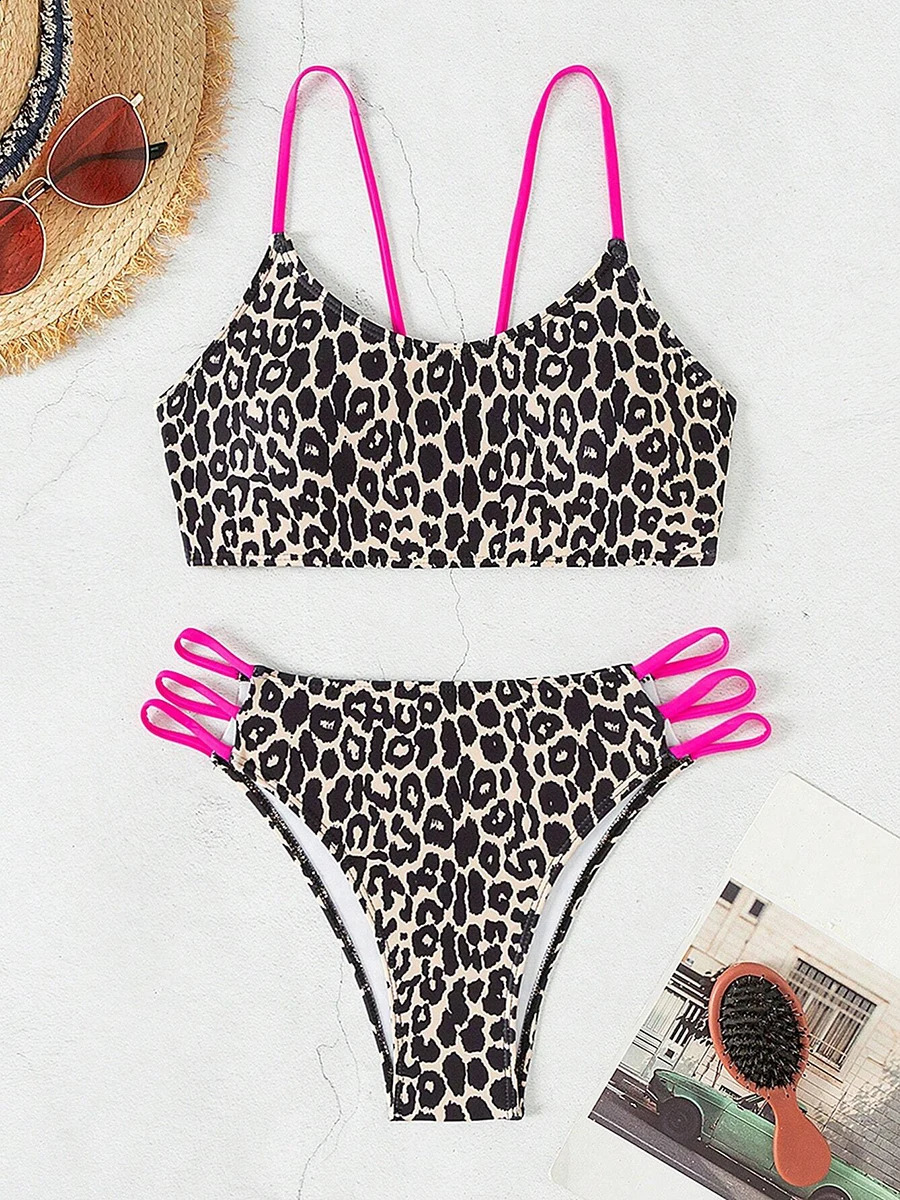 Sexy Leopard Micro Bikini Womens Swimsuit Womens Swimsuit High Waist Bikini Set 250314