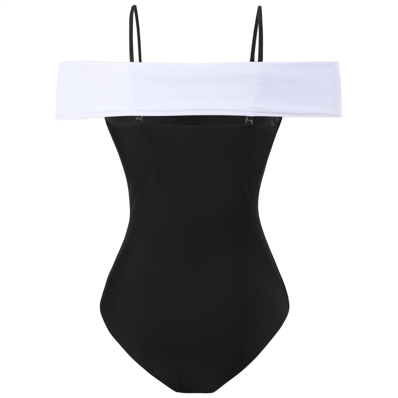 2023 Bowknot swimsuit womens onepiece solid black 250312
