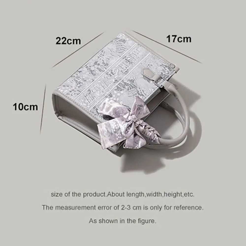 Elegant Embroidered Letter Large Capacity Floral Crossbody Bag With Scarf Shoulder Bag Y250319
