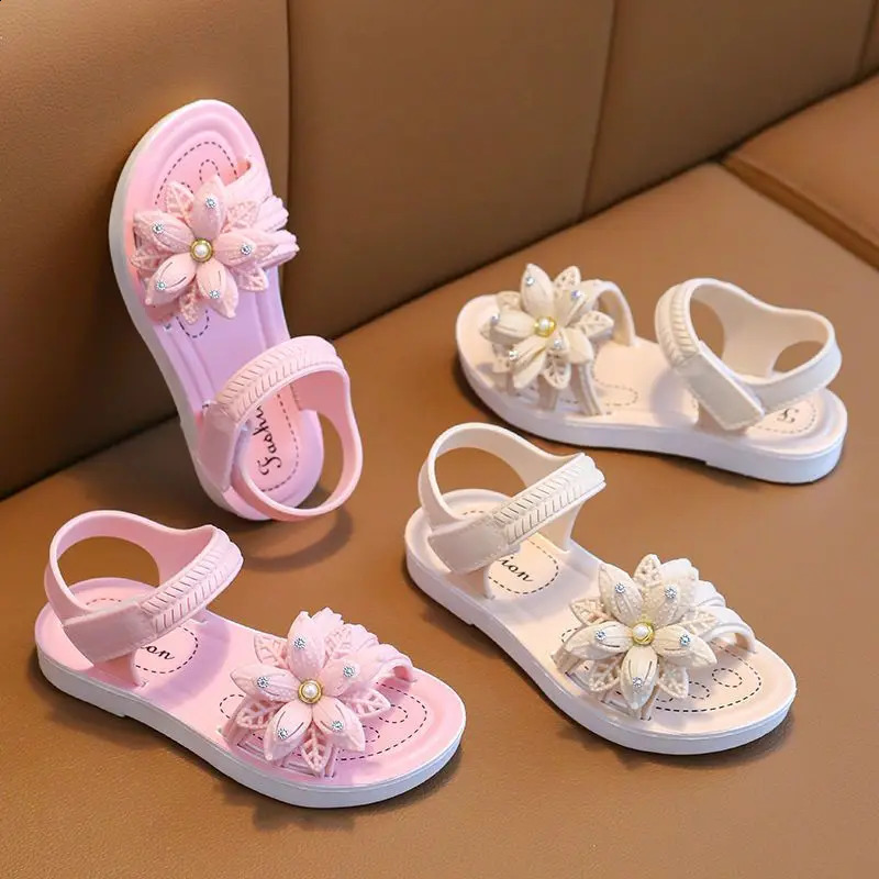 summer cute flower age 28 childrens slippers soft and good sandals suitable for girls anti slip beaver flip up princess shoes 250312