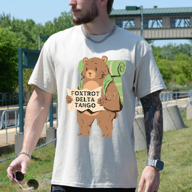 Fashionable Tshirt Fun Bear National Park Harajuku Street Clothing Resistance Shirt Mens Short sleeved 250320