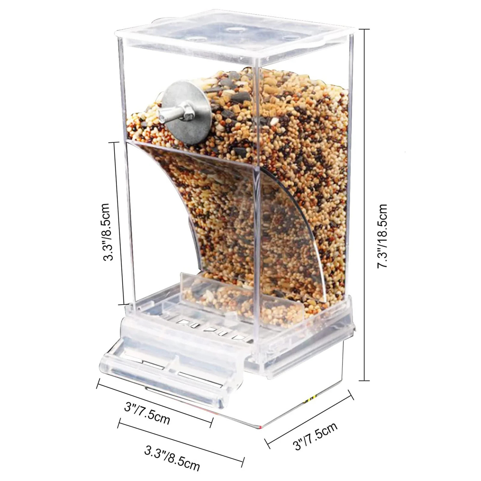 Chaos free bird feeder automatic parrot beverage acrylic seed food container cage accessories suitable for small and mediumsized parachutes 250320