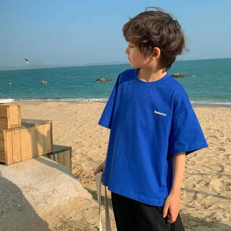 Boys Summer Short Sleeve T-shirt New Small And Medium Childrens Round Neck Top Childrens Casual Versatile Half Sleeve FashionT250320
