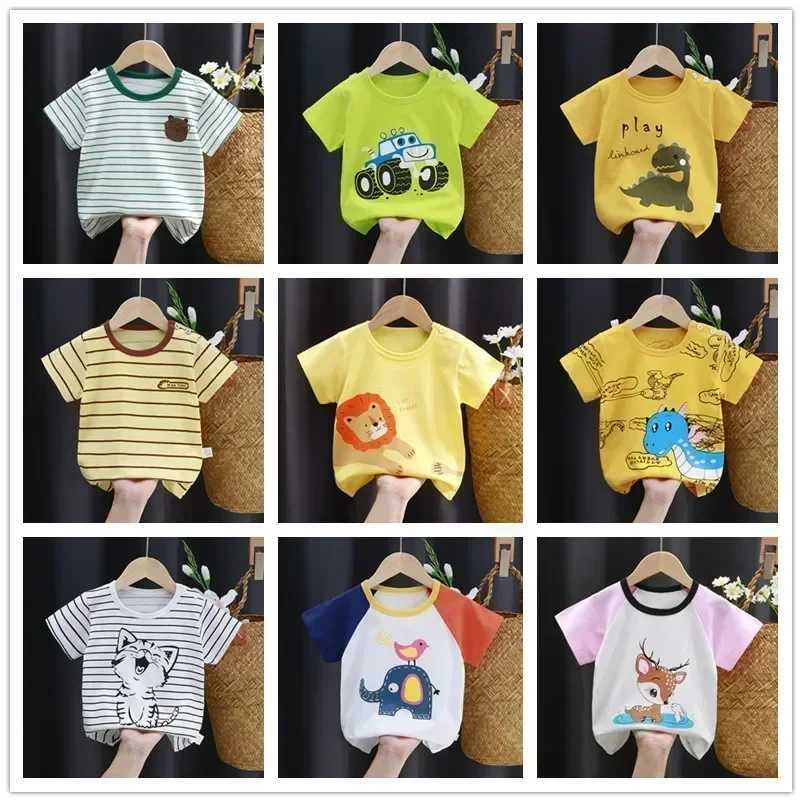 Baby Summer T-shirts Kids Toddler Childrens Clothing Cartoon Print Cotton Tee Tops Boys and Girls ClothesT250320
