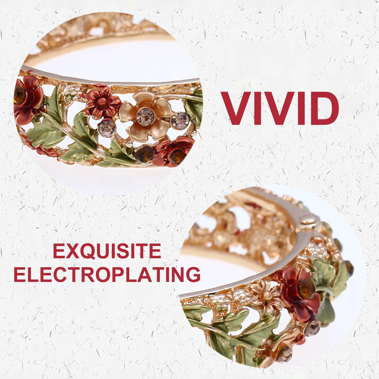Woman Ethnic Style Bangle Hypo-allergenic Elegant Flower Charm Jewelry for Ladies and Mother Decoration 250320