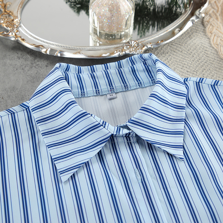 2025 Spring New Stripe Printed Pajama 3-Piece Set, Tank Top, Long Sleeve Pants, Women's Home Clothes