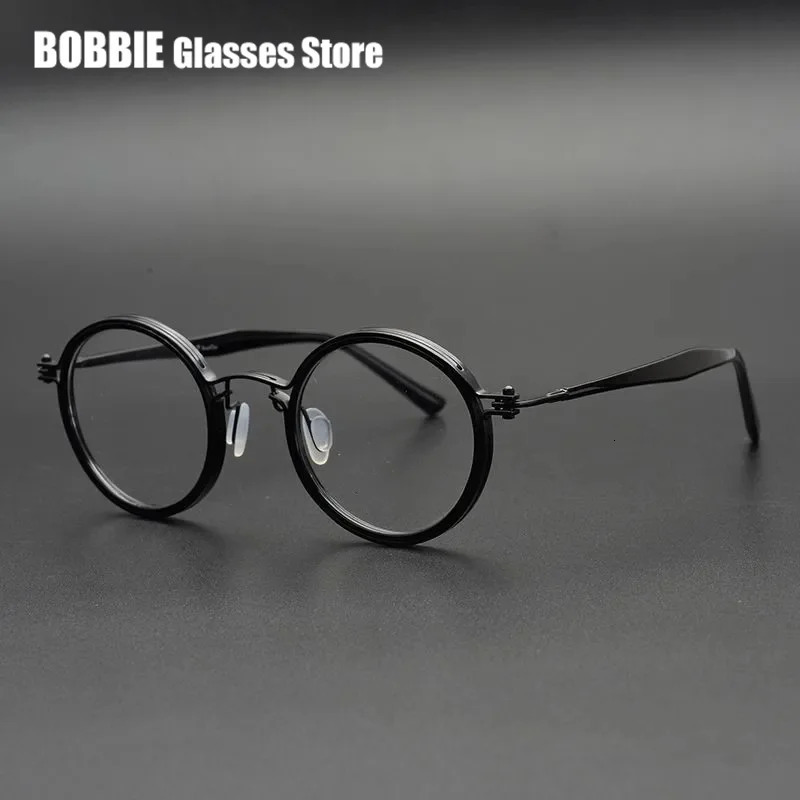 Top Quality Retro Round Glasses Frame Japanese Handmade Ultralight Men Eyeglasses Women Eyewear Acetate Korean Fashion 250228