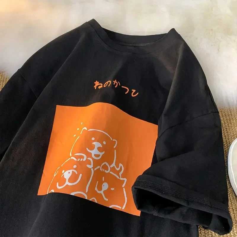 Summer wearing salt creative small animal short sleeved clothes small T-shirts loose half sleeved tops for couples men and womenT250320
