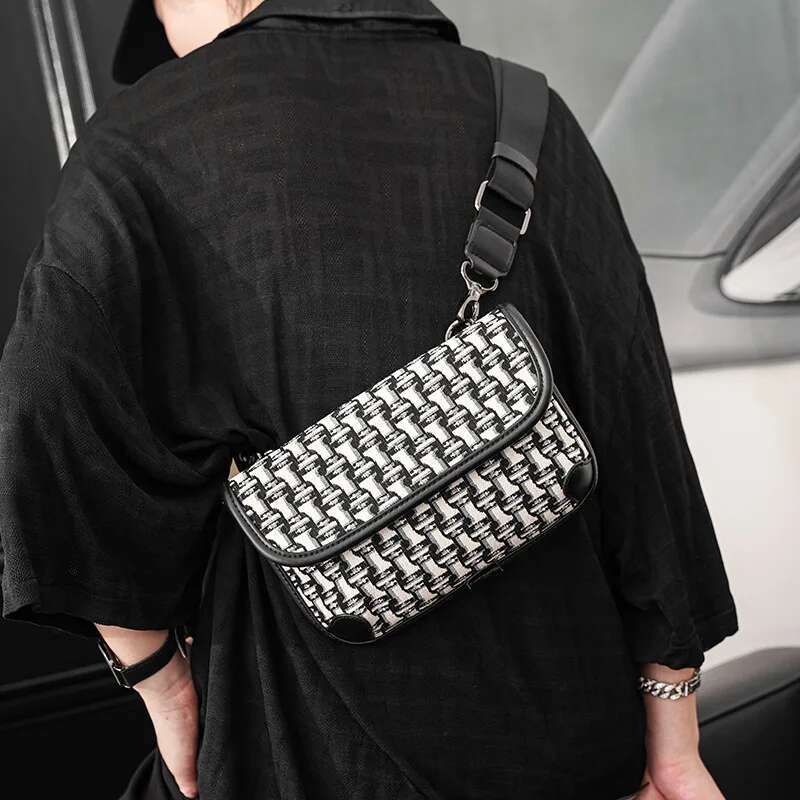 Fashion Jacquard Canvas Messenger Flap Crossbody Bags Brand Designer Shoulder For Men Handbags Male Crossbosy Bag