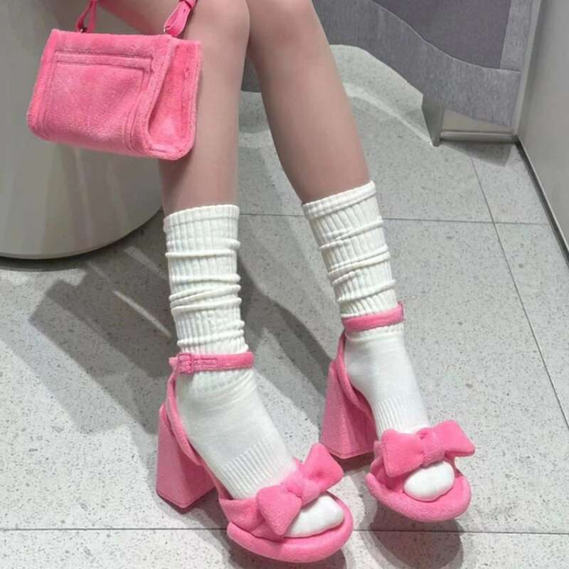 Wedge Heels Street Style Summers Open Toe Women Sandals Fashion Butterfly Knot Ladies Thick Heel Party Dress Sandalias