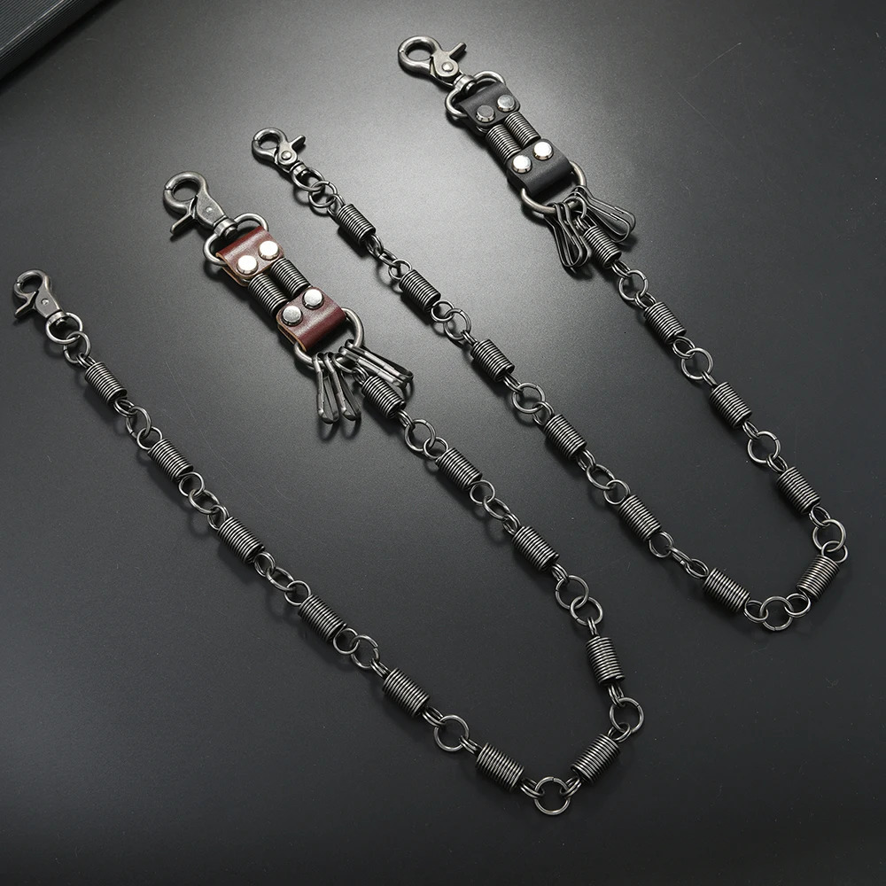 Metal spring pants chain Hip hop trend high quality waist chain personality chain for men and women 250320