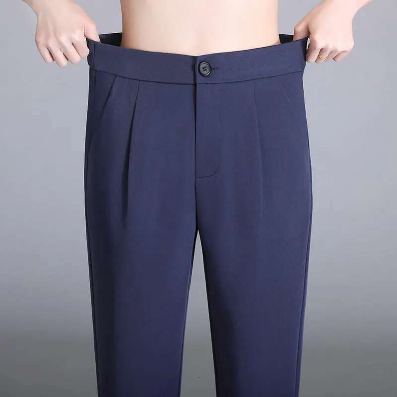 Blue High Waisted Narrow Version Straight Leg For Women's Spring And Autumn Suit Pants Oversized Loose And Slimming